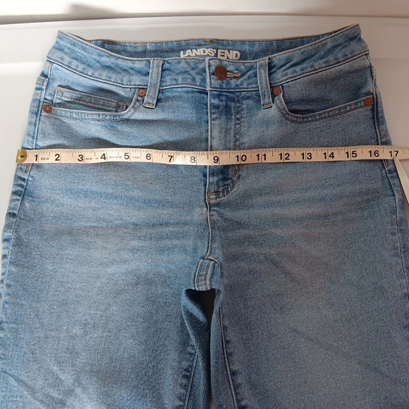 Lands'end women's high rise Straight Recover Denim Jeans Ligh Blue Wash sz 6. - Picture 10 of 17